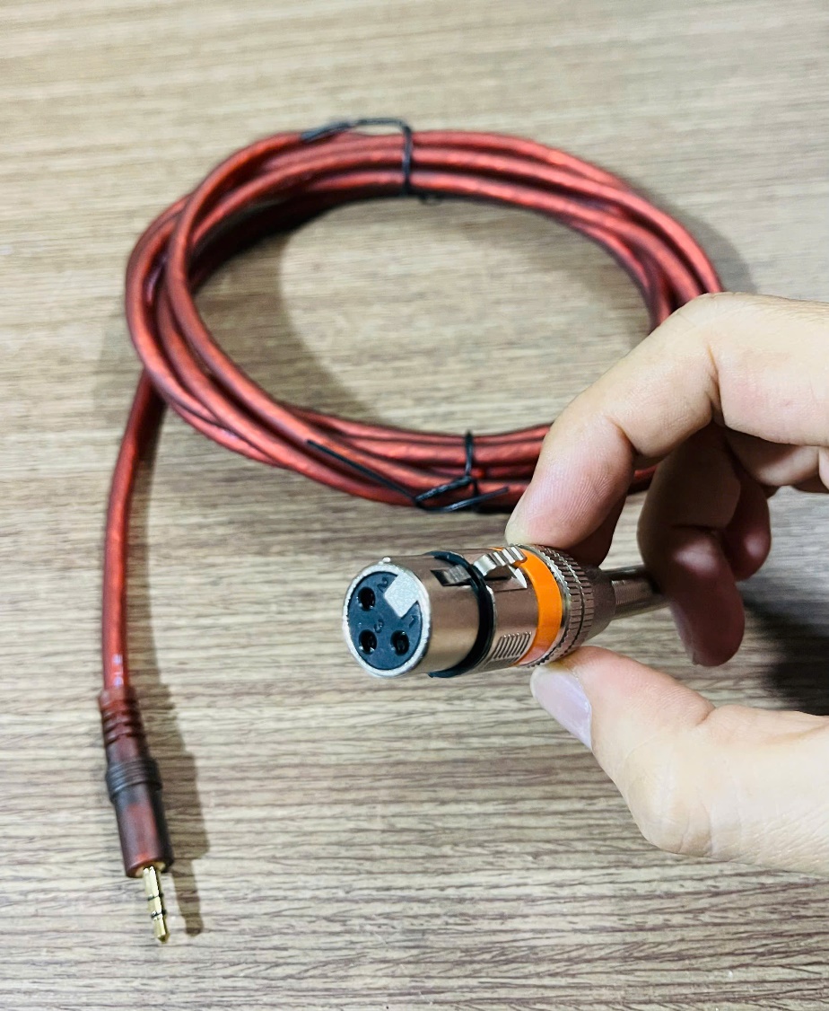 Dây canon nâu cho mic thu âm đầu 3.5 ly dài 3m